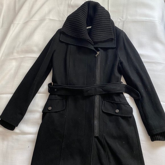 Kenneth Cole Black Wool Coat Size 10 - Picture 1 of 2